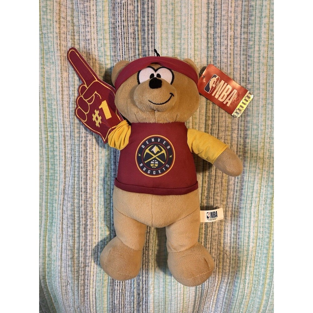 Denver Nuggets NBA Plush Teddy Bear #1 Foam Finger Official Licensed NWT